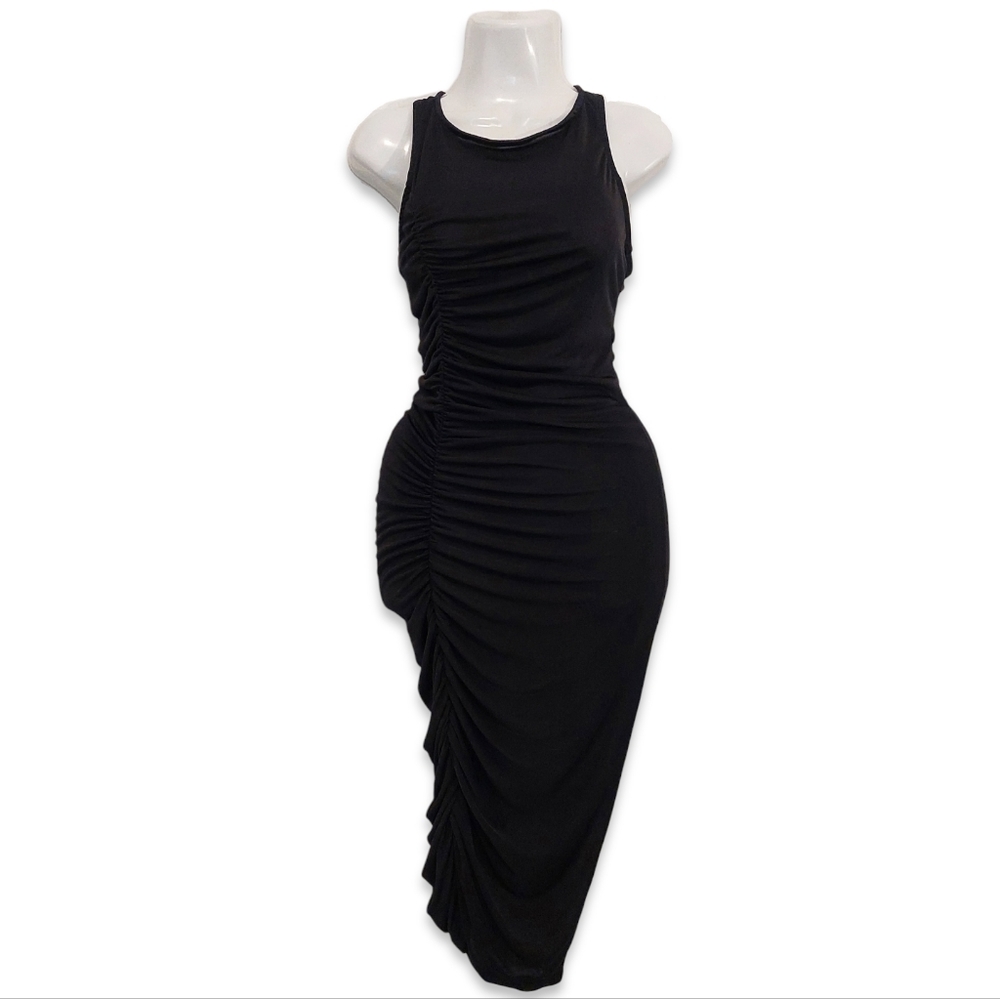 Vijo Couture - Black Ruched Bodycon Dress